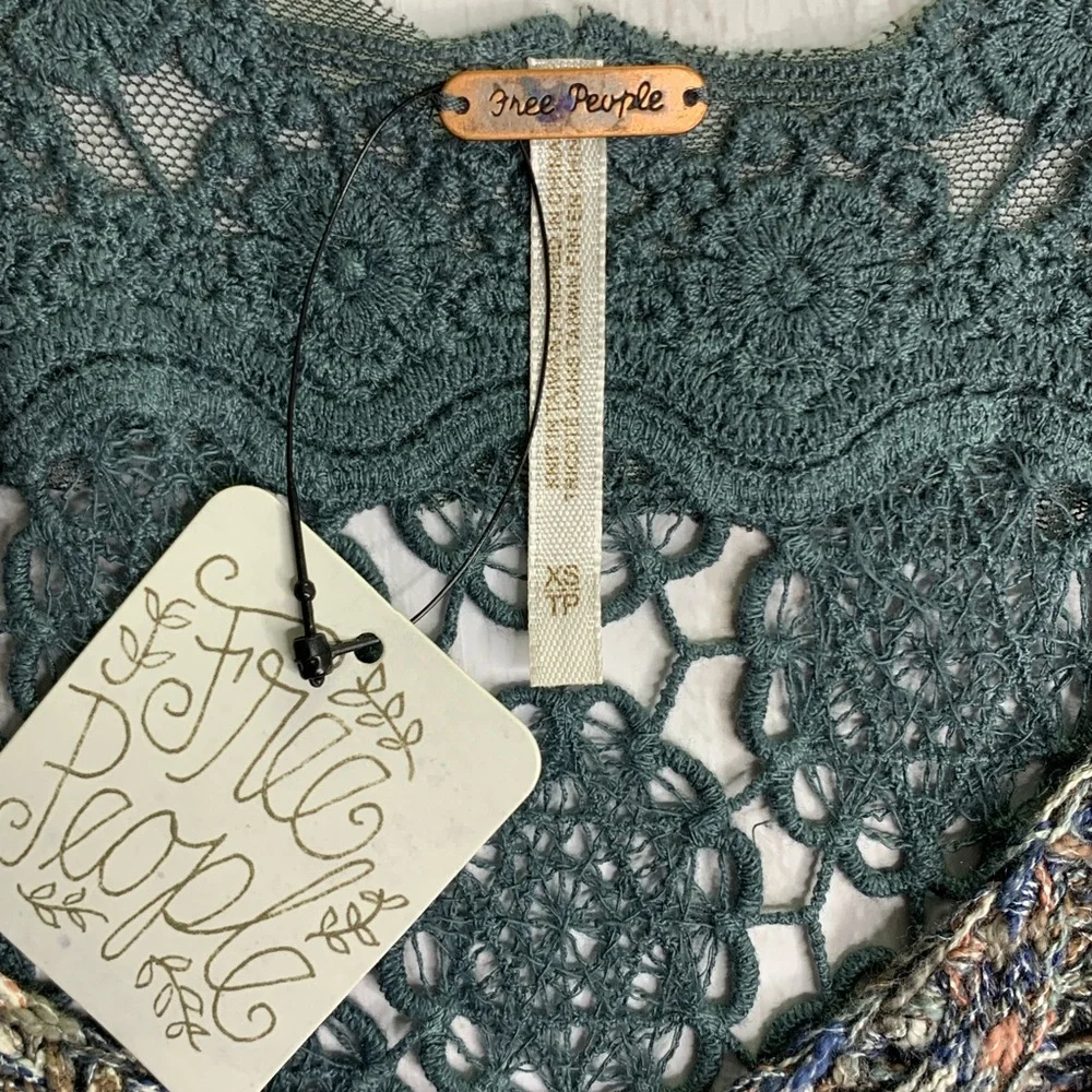 Free‎ People Crochet Back Pullover Tank in Gray